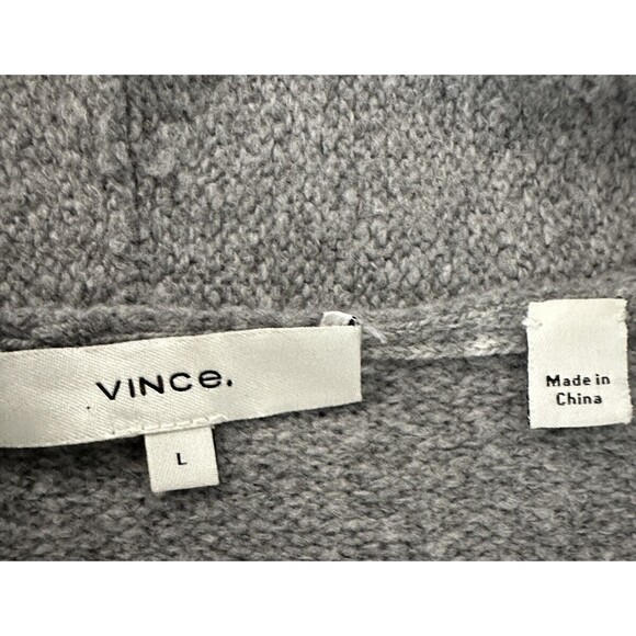 Vince Womens L Gray Open Front Cardigan Sweater Long Sleeve Pocket Soft Coatigan - Picture 5 of 7